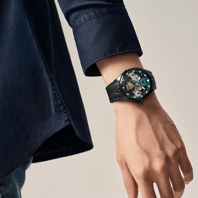 ★QUMAPON ROUGE+QUMAPON PEACOCK PEACOCK TIME COLOR Tourbillon Watch